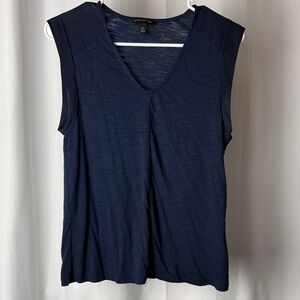 Banana Republic Navy V-Neck Sleeveless Tank